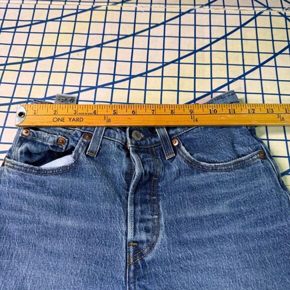 Levi’s 501 Jeans Straight Leg Distressed Blue Denim Western Men's Size 24x30 - Picture 11 of 12